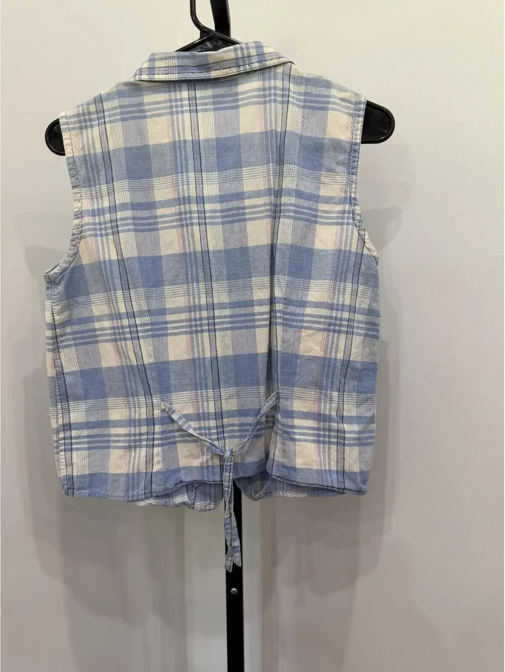 Vintage 90s Erika Classics Large Sleeveless Button-Up Plaid Shirt - Picture 5 of 6